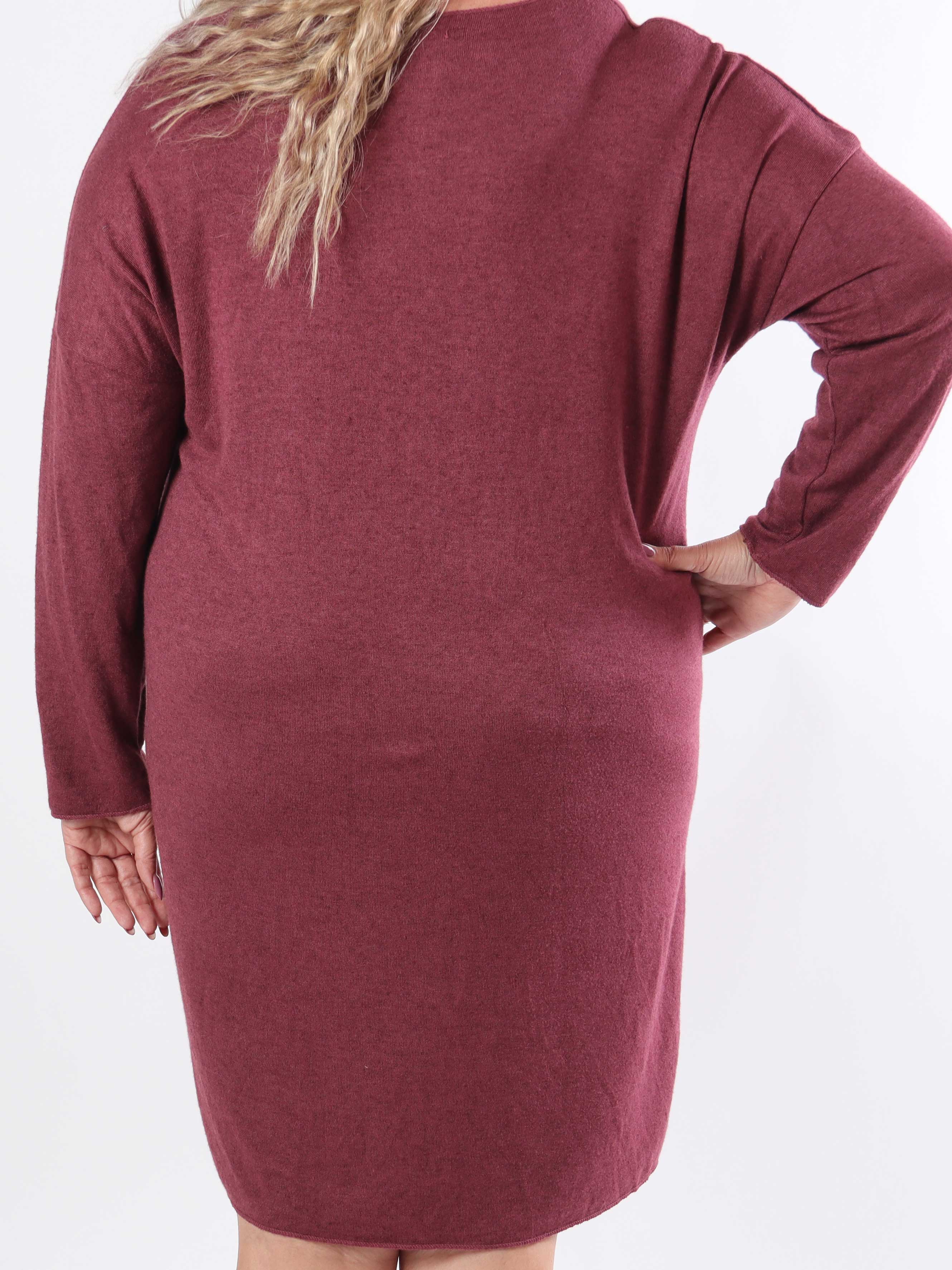 Djamila Long - Mega blød plus size kjole i viskose med v-udskæring